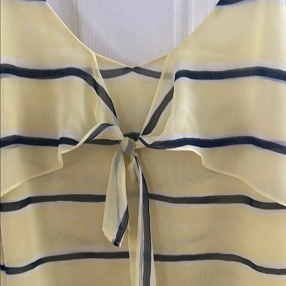 Butter Yellow/Navy Cabi Striped Women's Tank - Picture 2 of 7